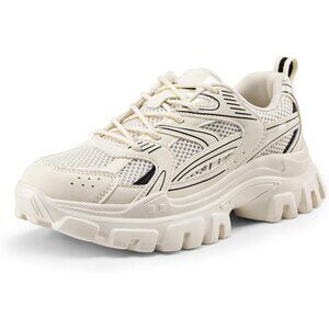 ✨Women's Cream Chunky Lightweight Comfortable Casual Stylish Fashion Sneakers